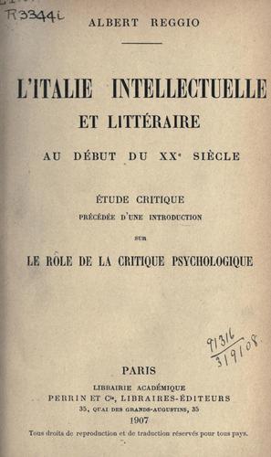 L'Italia intellectuelle et littéraire au début du XXe siècle