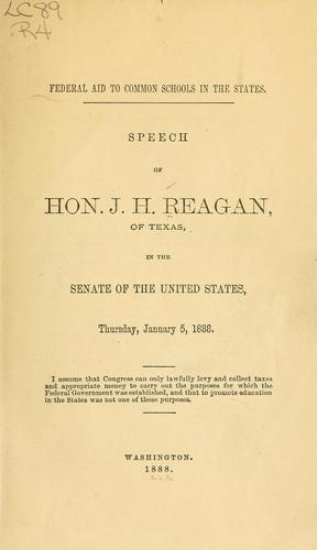 Federal aid to common schools in the states