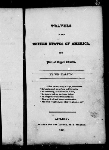 Travels in the United States of America, and part of Upper Canada