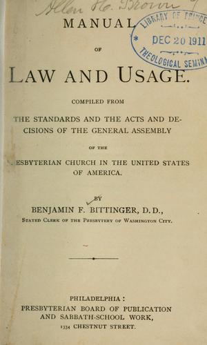 Manual of law and usage