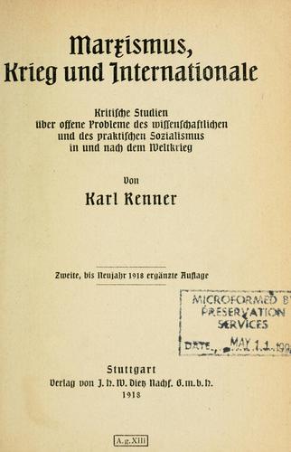 Marxismus, Krieg und Internationale