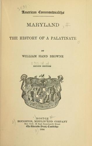 Maryland, the history of a Palatinate