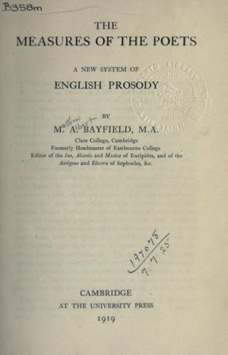 The measures of the poets