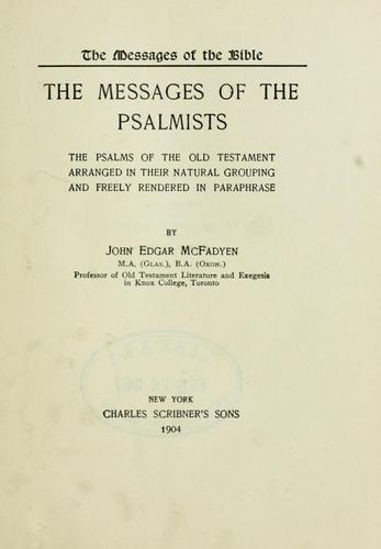 The messages of the Psalmists