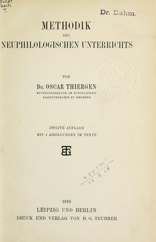Methodik des neuphilologischen Unterrichts