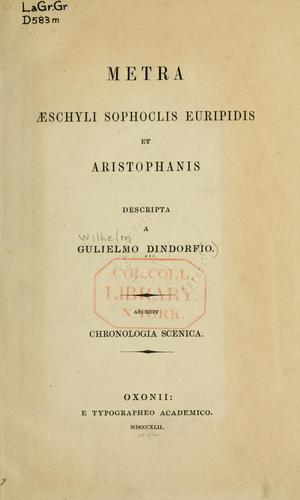 Metra Aeschyli, Sophoclis, Euripidis et Aristophanis