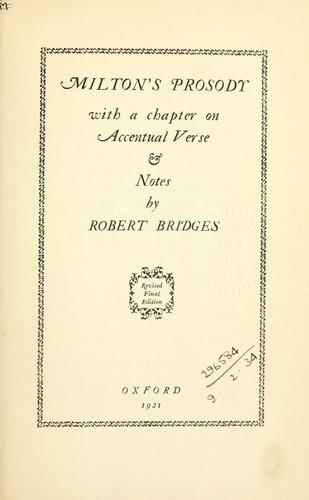 Milton's prosody