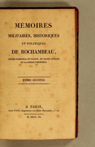Mémoires militaires, historiques et politiques