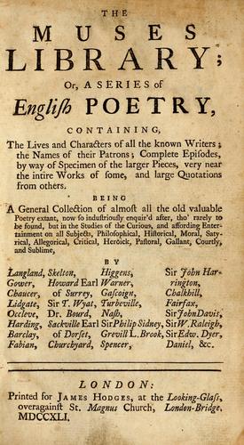 The muses library, or, A series of English poetry