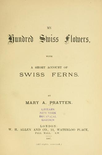 My hundred Swiss flowers