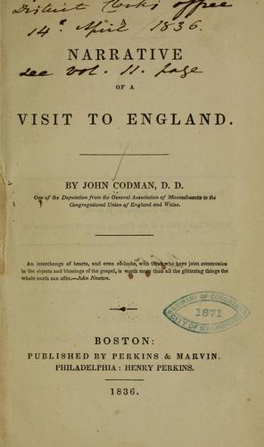 A narrative of a visit to England