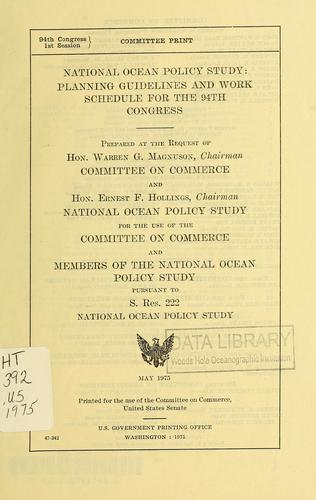 National Ocean Policy Study