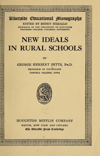 New ideals in rural schools