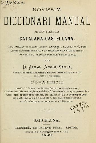 Novissim diccionari manual de las llenguas catalana-castellana