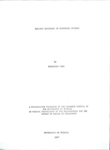 Nuclear resonance in dispersed systems
