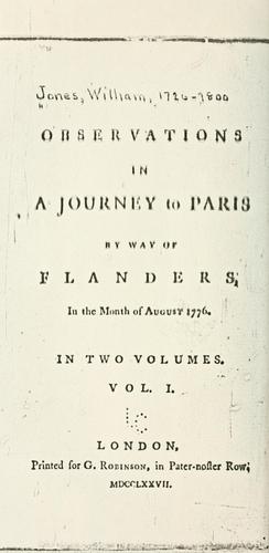 Observations in a journey to Paris by way of Flanders, in the month of August 1776