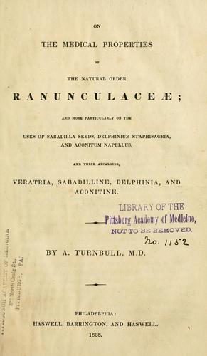 On the medical properties of the natural order Ranunculaceae
