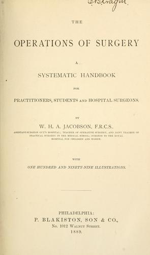 The operations of surgery