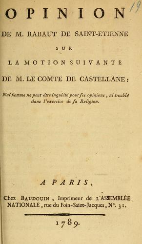 Opinion de M. Rabaut de Saint-Etienne