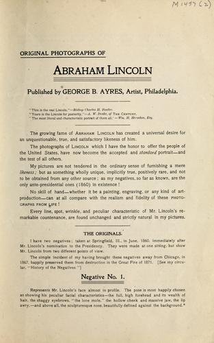 Original photographs of Abraham Lincoln
