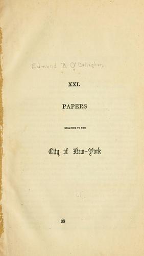 Papers relating to the city of New York