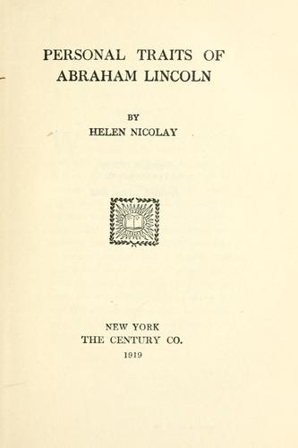 Personal traits of Abraham Lincoln