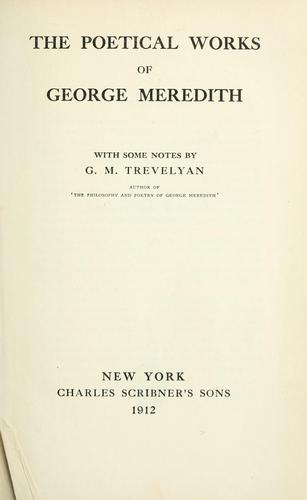 The poetical works of George Meredith