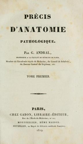 Précis d'anatomie pathologique