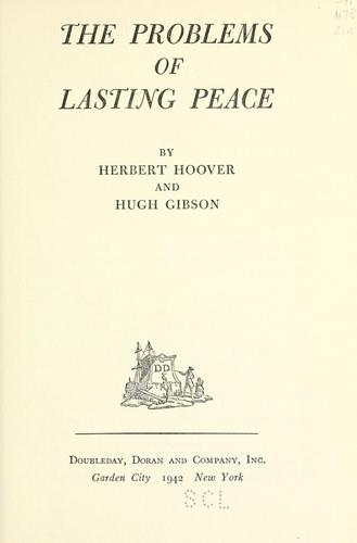 The problems of lasting peace