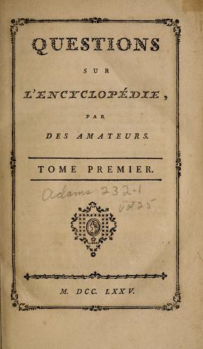 Questions sur l'encyclopedie
