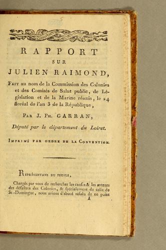 Rapport sur Julien Raimond