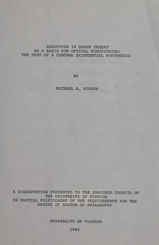 Reduction in death threat as a basis for optimal functioning