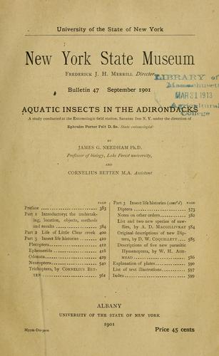 Reports on aquatic insects
