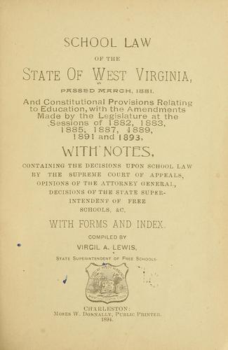 School law of the state of West Virginia, passsed March, 1881