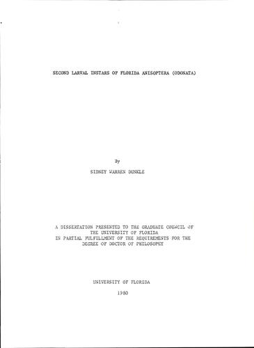 Second larval instars of Florida Anisoptera (Odonata)