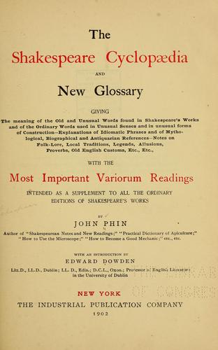 The Shakespeare cyclopædia and new glossary ...