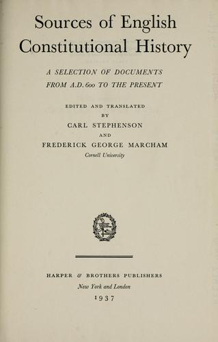 Sources of English constitutional history