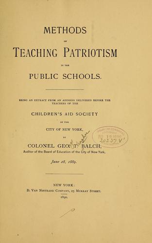 Methods of teaching patriotism in the public schools