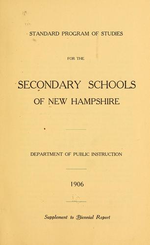 Standard program of studies for the secondary schools of New Hampshire