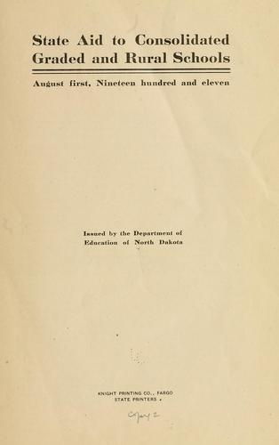State aid to consolidated, graded and rural schools, August first, nineteen hundred and eleven