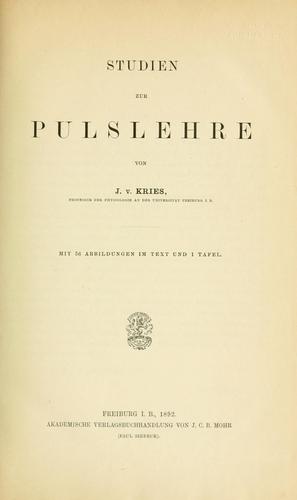 Studien zur Pulslehre