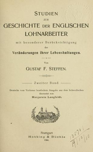 Studien zur Geschichte der englischen Lohnarbeiter