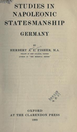 Studies in Napoleonic statesmanship