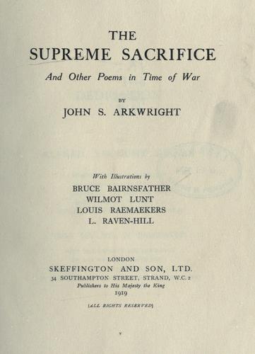The supreme sacrifice and other poems in time of war
