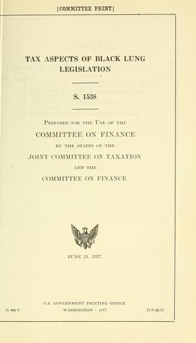 Tax aspects of black lung legislation