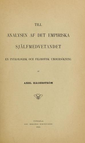 Till analysen af det empiriska själfmedvetandet