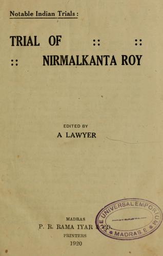 Trial of Nirmalkanta Roy