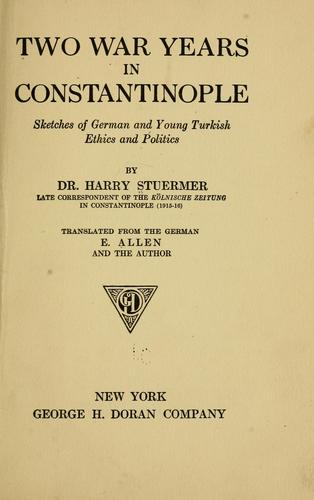 Two war years in Constantinople