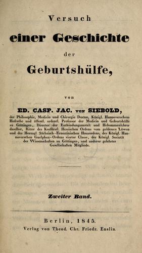 Versuch einer Geschichte der Geburtshfe
