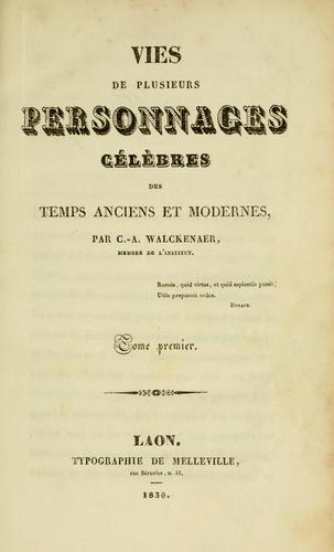 Vies de plusieurs personnages c©Øel©Łebres